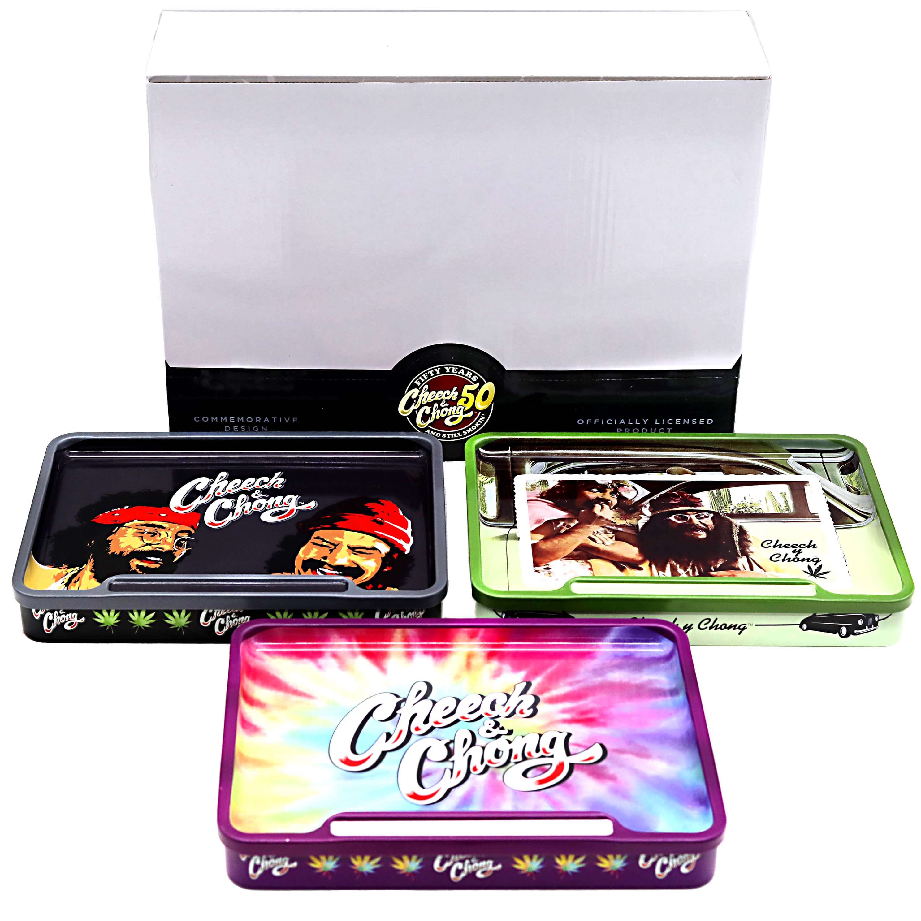 Cheech & Chong Tin Stash Can And Rolling Tray | 8 inch | 6 Count Display product image